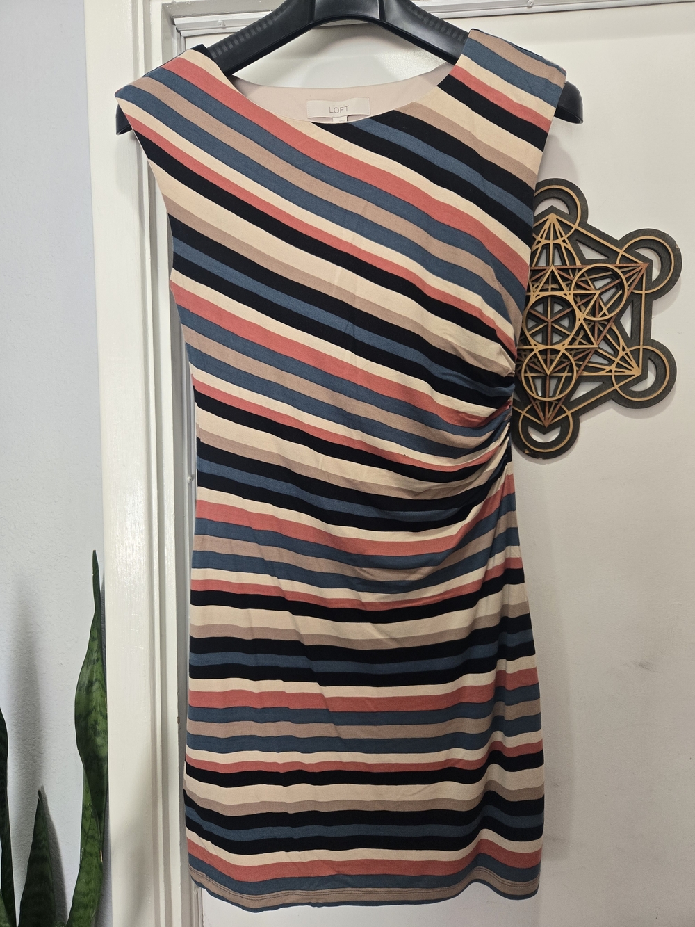 LOFT Striped Sheath Dress in Multi-Color